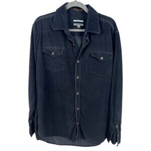 Johnston & Murphy Black Corduroy Button Down Shirt